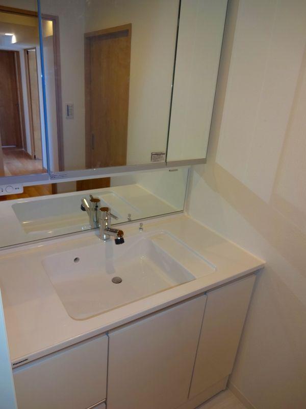 Wash basin, toilet. Bathroom vanity