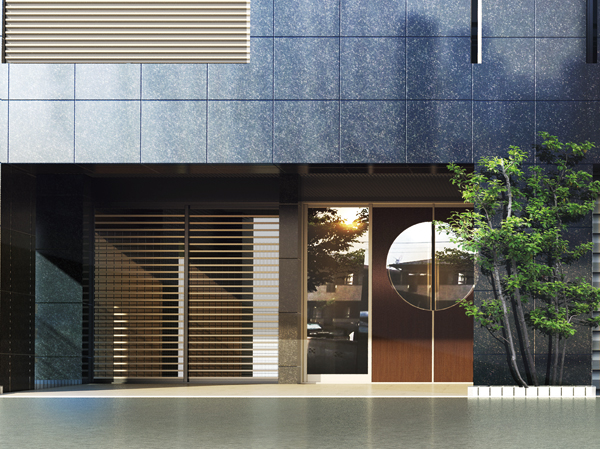 Buildings and facilities. Entrance to elegant design create a look. Live who also greeted by a smart person to visit course. (Entrance Rendering)