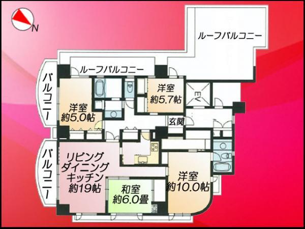 Floor plan. 4LDK, Price 81 million yen, Footprint 129.52 sq m , Balcony area 15.38 sq m