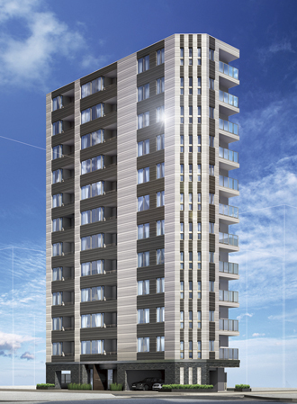 Features of the building.  [Exterior - Rendering] City for transmitting a variety of attractive traditional and new coexist, "Nihonbashi". The sense of beauty that has been handed down in this town, In detail, To form, To design, And representation in all condensed the many commitment of "space". A new "face" next to the Nihonbashi, A high-quality living beyond the time to entertain the day-to-day in a variety of facial expressions, Lord's 33 House, Will gift you to each of life.