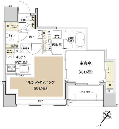 Floor: 1LDK, occupied area: 41.43 sq m