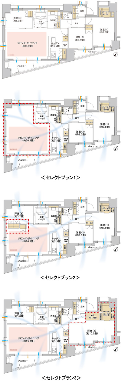 Floor: 3LDK + WIC, the area occupied: 78.7 sq m