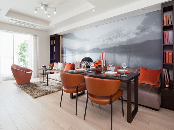 Interior.  [living ・ dining] 70Af type model room 3LDK + WIC occupied area: 79.61 sq m balcony area: 16.28 sq m trunk room: 0.73 sq m