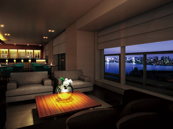 Shared facilities.  [Chrono Residence Chrono lounge Rendering] Place of relaxation of adults Tashinamu a sparkling night view, View Lounge.