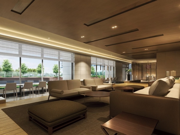 "Garden View Lounge" Rendering (T). Hotel-like indoor, And resort full of capiz landscape. That the nature and Fureaeru in the city center, You can experience this common space