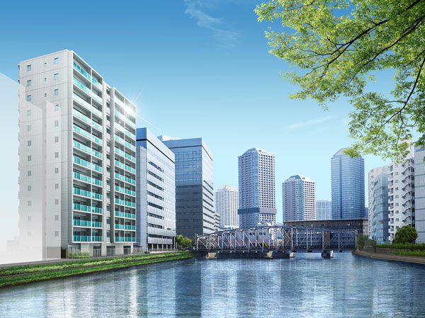 Buildings and facilities. Fusion graceful natural appearance design is in the sophistication. Abode, Placed on the south side facing the all units in the waterside, In a variety of plan full of sense of openness, such as wide aperture, It led to the space without leaving the comfort of the water of the moisture and the open-air.  ※ Exterior - Rendering