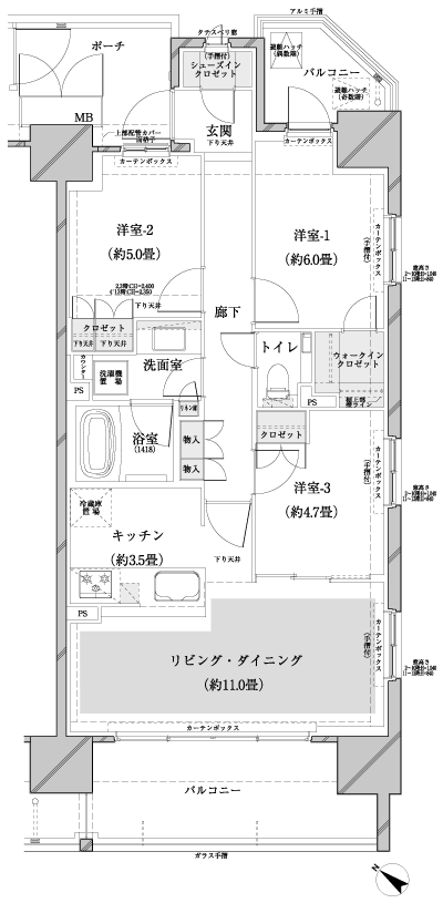 Floor: 3LDK + WIC + SIC, the occupied area: 71.05 sq m, Price: TBD
