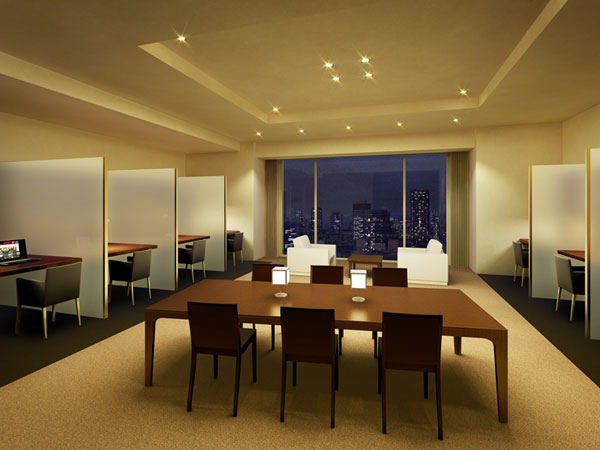 Shared facilities.  [Library] Reading and comfort to be able to calm space to work (Rendering / The local 39th floor equivalent of view (the August 2009 shooting) which was synthesized, In fact a slightly different)