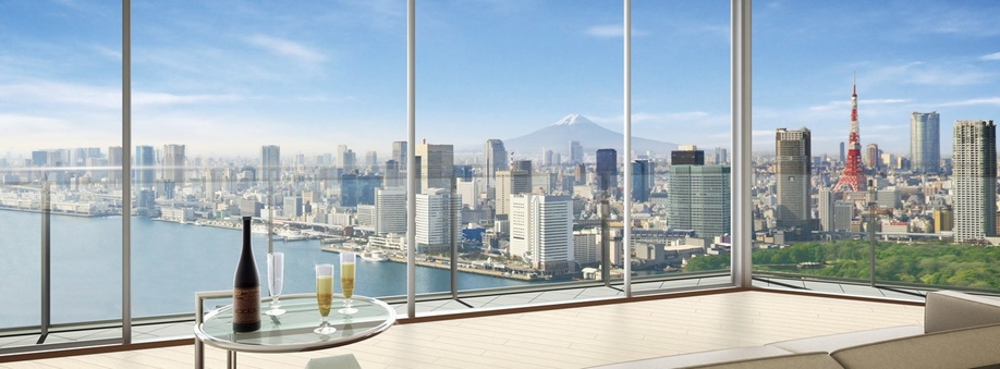 Which was synthesized local 50th floor equivalent of view photos (August 2009 shooting) in the living room, In fact a slightly different.  ※ In the apartment pavilion, you can see the living room of the equipment (the room is not the same as those of this sale)