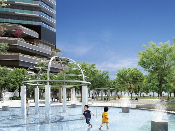 Providing park Rendering of local adjacent / Installing the playground equipment that is from playing with confidence the children in the adjacent park