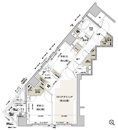 Floor: 2LDK + WIC + SIC + N, the occupied area: 61.78 sq m, Price: TBD