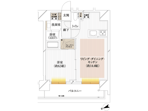 Room and equipment. 402, Room Btype 1LDK + WIC (walk-in closet)