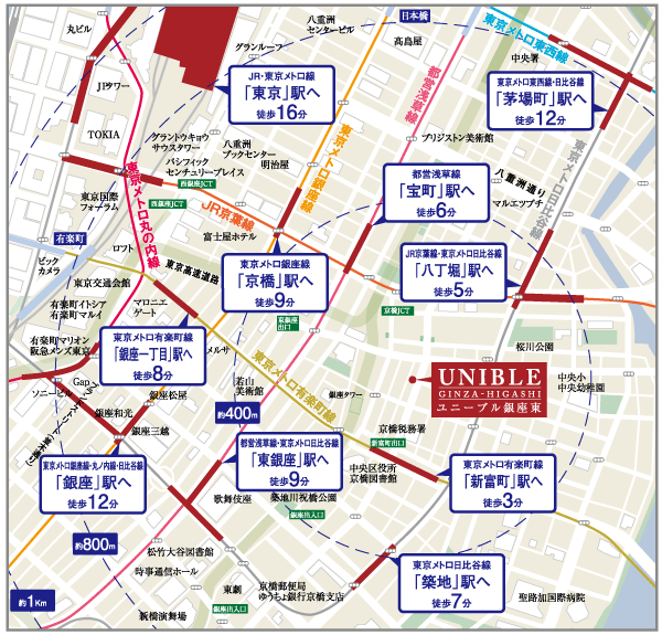 Surrounding environment.  ※ Local peripheral guide map