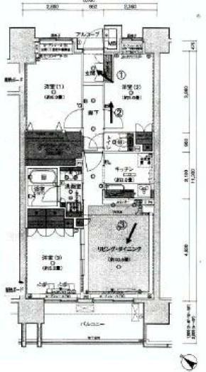 Floor plan. 3LDK, Price 72 million yen, Occupied area 70.31 sq m , Balcony area 11 sq m