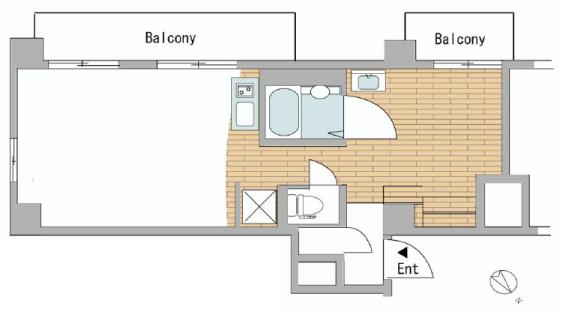 Floor plan. 1DK, Price 23.8 million yen, Occupied area 40.11 sq m , Balcony area 10.5 sq m