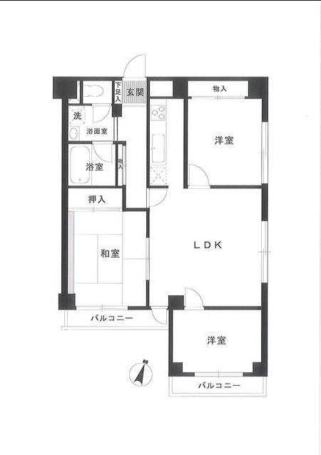 Floor plan. 3LDK, Price 32,100,000 yen, Footprint 82 sq m , Balcony area 8.74 sq m