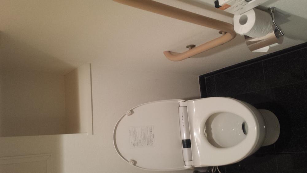 Toilet. Tankless toilet, Hand wash with a space in the toilet (December 2013 shooting)