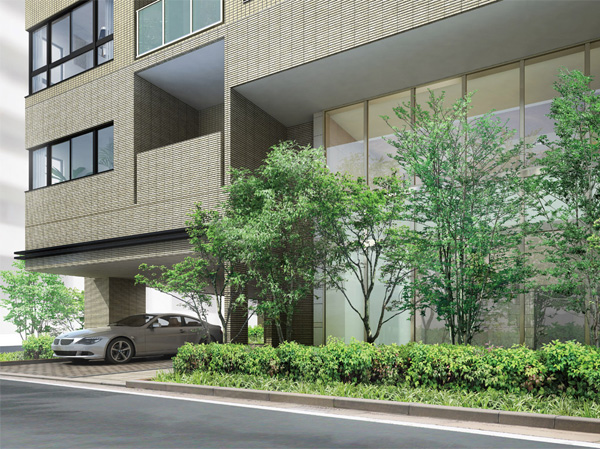 Shared facilities.  [entrance] The facade design, Not only use examined the material, It contemplates the combination, It further draws out the flavor. Harmony, each produced by each other sound, Carousel exudes a look beyond the expression. (Rendering ※ It may be slightly different from the actual one that caused draw on the basis of the design books. )