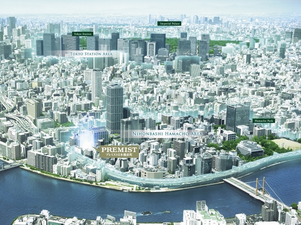 Building structure. Tokyo Station 2km area - the aerial photo of the birth, published in Chuo-ku, Nihonbashi Hamacho those that were CG synthesis and processing to those that were taken in May 2013, there is a case that is actually somewhat different. - The Tokyo Station Area, Yaesu, refers to the area, including the Marunouchi. - Imperial Palace (Otemon) / About 3010m · walk 38 minutes