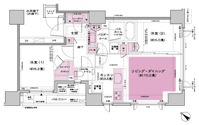 Floor: 2LD ・ K + WIC (walk-in closet) + SIC (shoes closet) + TR (trunk room), the occupied area: 59.27 sq m, Price: 49,439,000 yen, now on sale