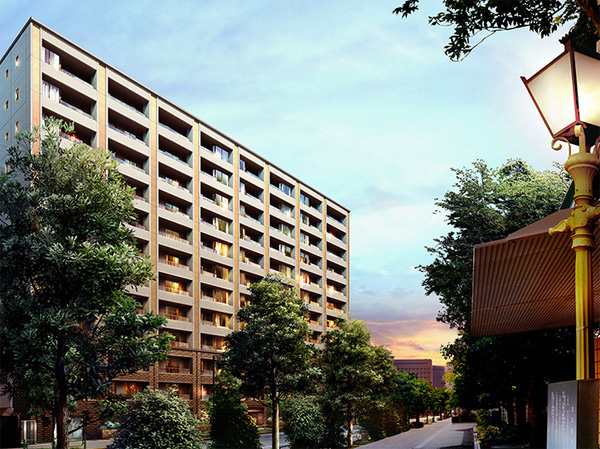 Buildings and facilities. Mansion quality of the next generation of Taisei group three companies draw. It was gathered the essence and feelings of technology "seismic isolation Residence" birth. Akashi-cho, wrapped somewhere nostalgic calm. Intelligence and exoticism that alive in this town and inherited to design, Was an appearance that oozes warmth in the sophisticated appearance. (Exterior view)