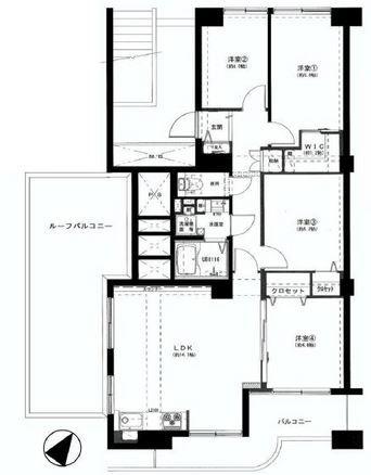 Floor plan. 4LDK, Price 33,900,000 yen, Occupied area 76.67 sq m , Balcony area 11.01 sq m