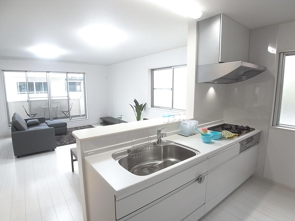 Kitchen. It is the room of the model house D Building. There is a feeling of cleanliness system Kitchen.