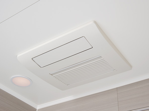 Bathing-wash room.  [TES-type bathroom heating ventilation dryer] Clothes drying at the time of ventilation and rain after bathing, Such as the winter of preliminary heating, It has a variety of functions.