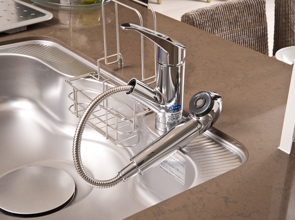 Kitchen.  [Faucet integrated water purifier] So delicious at any time hygienic water purifier water is available, We established the faucet integrated water purifier.