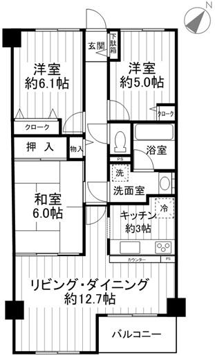 Floor plan. 3LDK, Price 25,800,000 yen, Occupied area 72.06 sq m , Balcony area 4.2 sq m