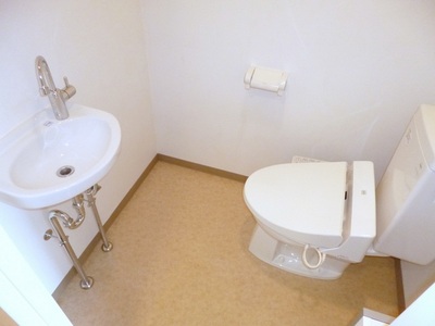 Toilet. It comes with hand-wash basin with bidet