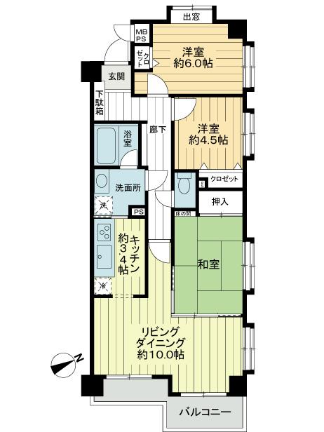 Floor plan. 3LDK, Price 23.8 million yen, Occupied area 71.17 sq m , Balcony area 5.56 sq m
