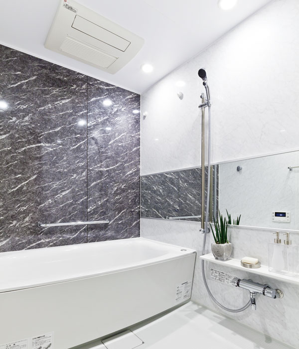 Bathing-wash room.  [Bathroom] Full-time, Standard equipped with a bathroom heating dryer with a 24-hour ventilation function of supplying fresh air. Drying is, You can choose three modes, including "Eco dry". Other, heating ・ Attached also cool breeze function, Guests can enjoy a comfortable bath time at any time.