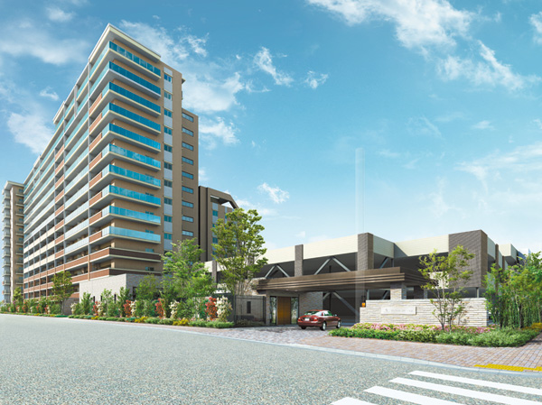 Shared facilities.  [Entrance as a formal Yingbin space] As Yingbin space of 239 House, We nestled a different entrance of the two flavor. Master entrance comes into view first and toward the house from "Ichinoe" Station, It provided the entry coat of modern design, It directed the stance of formal in glamorous Yingbin. Yet another Grand entrance, It is making feel the mansion originally of profound feeling and tranquility. (Master Entrance Exterior CG)