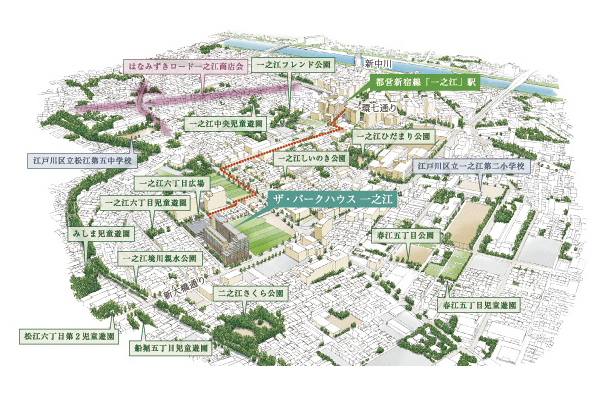 The ・ Park House Ichinoe. (living ・ kitchen ・ bath ・ bathroom ・ toilet ・ balcony ・ terrace ・ Private garden ・ Storage, etc.)