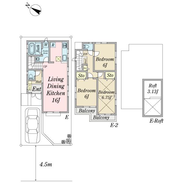 Compartment figure. Land price 38,800,000 yen, Land area 88.1 sq m building reference plan