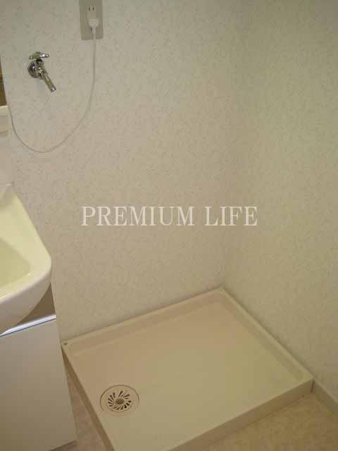 Wash basin, toilet. Washing machine in the room