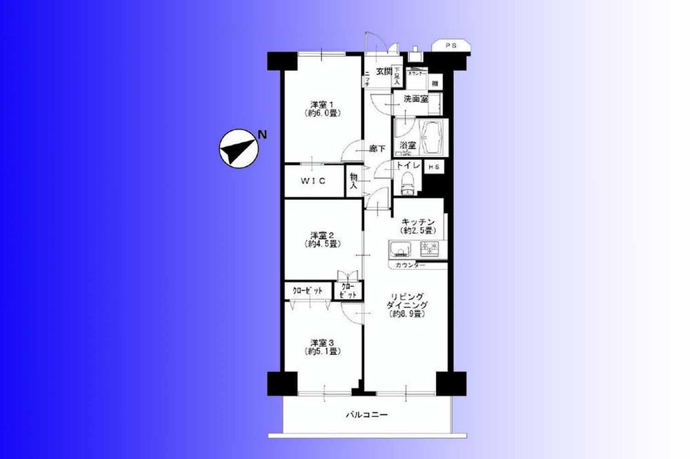 Floor plan. 3LDK, Price 29,900,000 yen, Occupied area 63.28 sq m , Balcony area 7.84 sq m   [Floor plan] 2013 June new interior full renovation already