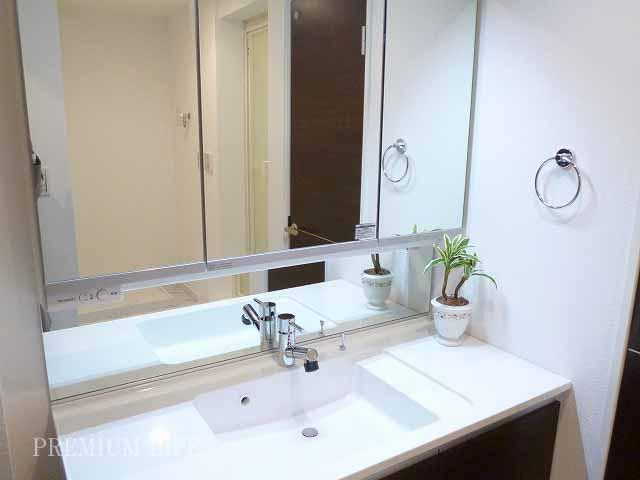 Wash basin, toilet.  [Bathroom vanity] Vanity with cleanliness.