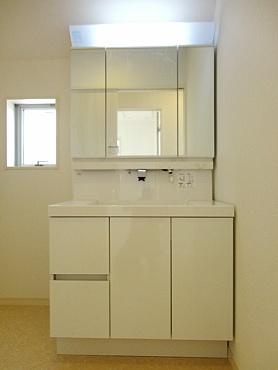 Wash basin, toilet. Bathroom vanity