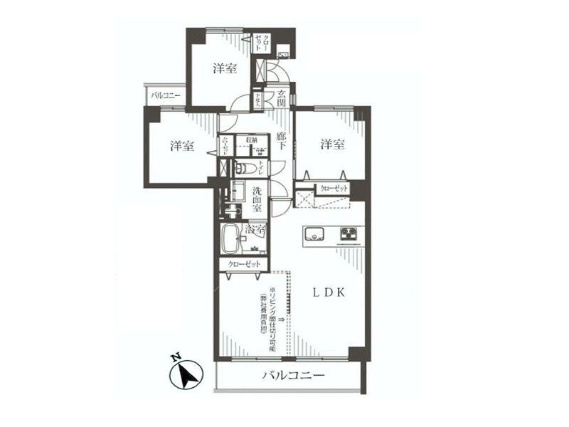 Floor plan. 4LDK, Price 32,800,000 yen, Occupied area 77.09 sq m , Balcony area 14.92 sq m
