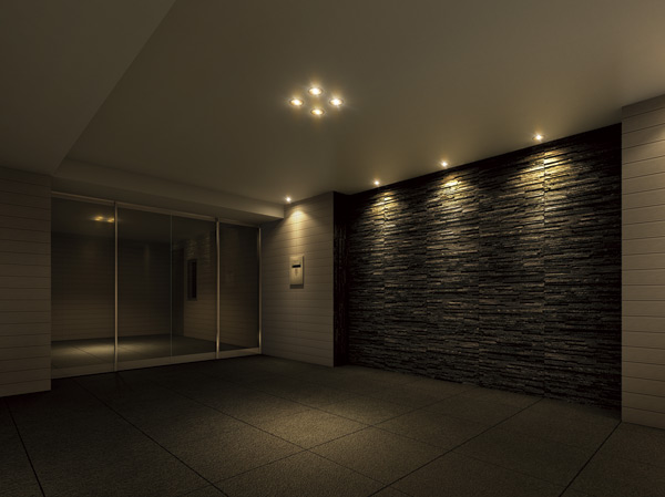 Shared facilities.  [Entrance Hall Rendering] (It is those that caused draw based on the drawings of the planning stage, In fact a slightly different. )