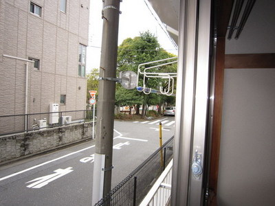 Balcony. Dried laundry