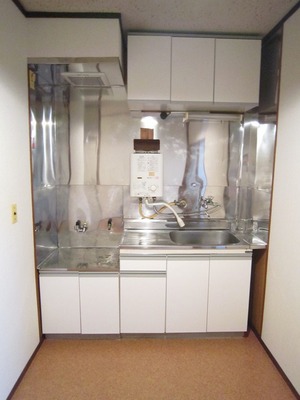 Kitchen. Two-burner gas stove installation Allowed