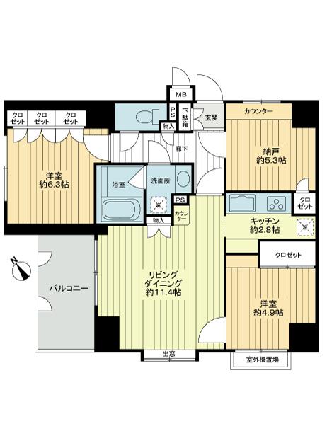 Floor plan. 2LDK + S (storeroom), Price 25,800,000 yen, Footprint 70.1 sq m , Balcony area 7.22 sq m southwest angle room 2SLDK