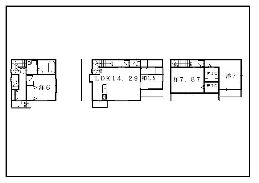 Floor plan. 43,800,000 yen, 4LDK, Land area 64.02 sq m , Is building area 107.85 sq m all room 6 quires more! Since the living room and Japanese-style room is connected by a flat is an image of one of the large living room there is a tatami corner.