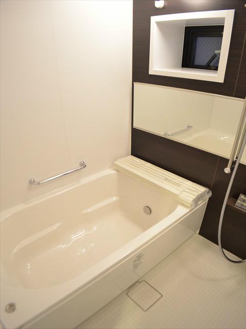 Bathroom. Bathroom with large mirrors and windows