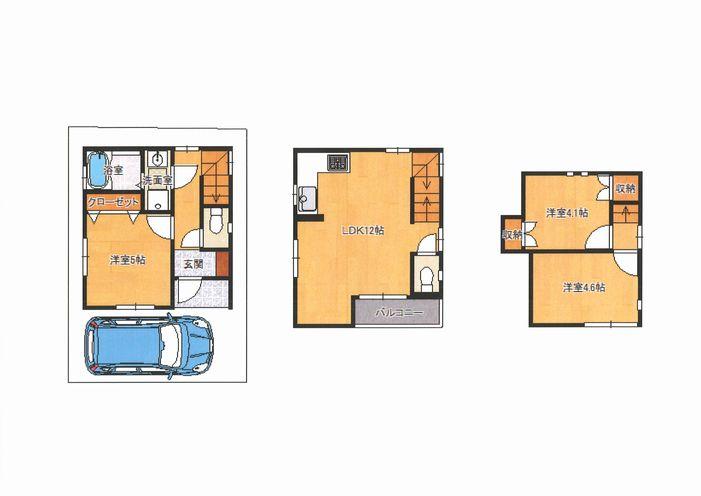 Floor plan. 29,900,000 yen, 3LDK, Land area 42.81 sq m , Building area 61.5 sq m