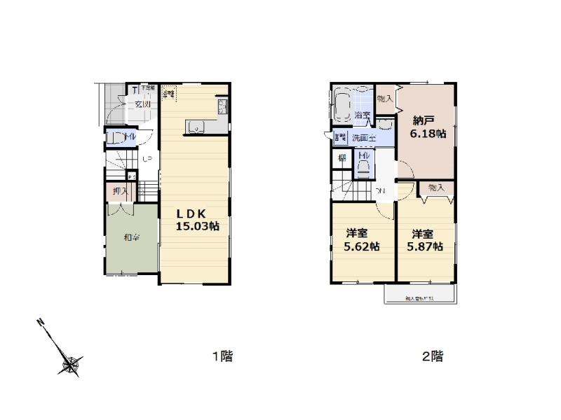Floor plan. (F Building), Price 55,500,000 yen, 3LDK+S, Land area 74.61 sq m , Building area 85.39 sq m