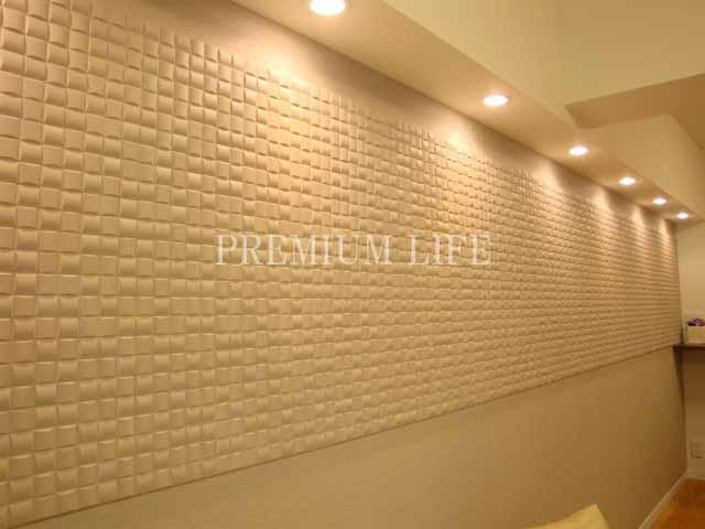 Living. Eco-carat adopted on the wall of the living room